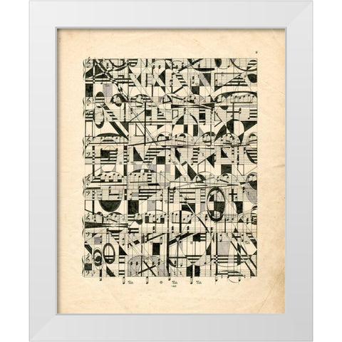 Graphic Notes White Modern Wood Framed Art Print by Galapon, Nikki