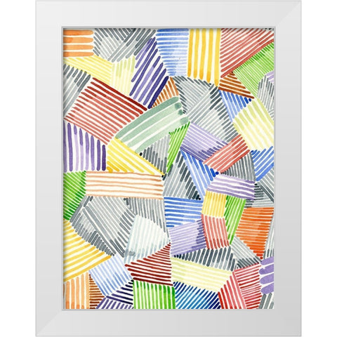 Crosshatch Quilt I White Modern Wood Framed Art Print by Galapon, Nikki
