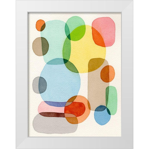Inked Orbs V White Modern Wood Framed Art Print by Galapon, Nikki