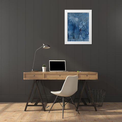 Blue River II White Modern Wood Framed Art Print by Binder, Vanessa