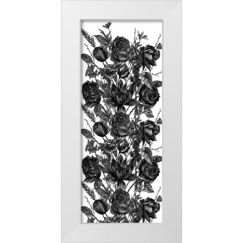 Custom Black and White Botanical II White Modern Wood Framed Art Print by Wang, Melissa