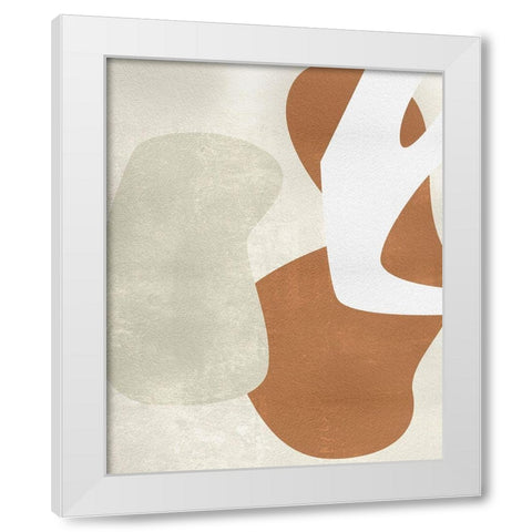 Beige Structure I White Modern Wood Framed Art Print by Wang, Melissa