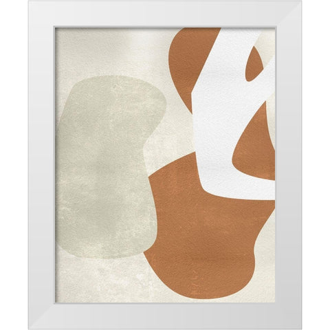 Beige Structure I White Modern Wood Framed Art Print by Wang, Melissa