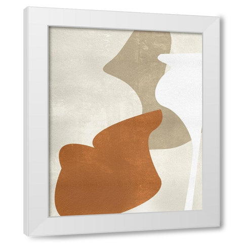 Beige Structure III White Modern Wood Framed Art Print by Wang, Melissa