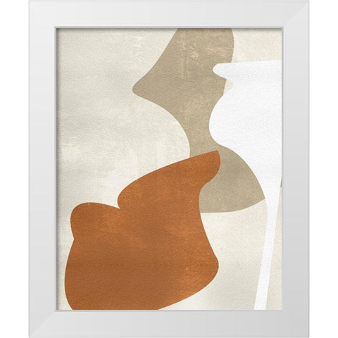 Beige Structure III White Modern Wood Framed Art Print by Wang, Melissa