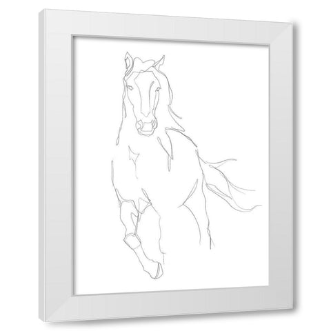 Horse Contour II White Modern Wood Framed Art Print by Harper, Ethan