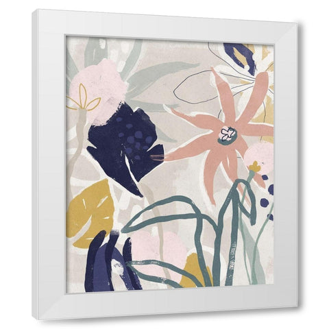 Garden Jumble I White Modern Wood Framed Art Print by Vess, June Erica