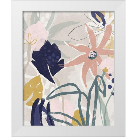Garden Jumble I White Modern Wood Framed Art Print by Vess, June Erica