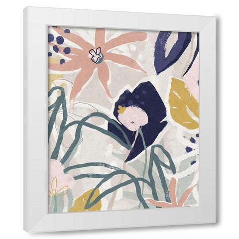 Garden Jumble II White Modern Wood Framed Art Print by Vess, June Erica