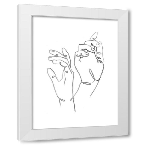 Hand Gestures I White Modern Wood Framed Art Print by Scarvey, Emma