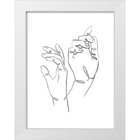 Hand Gestures I White Modern Wood Framed Art Print by Scarvey, Emma