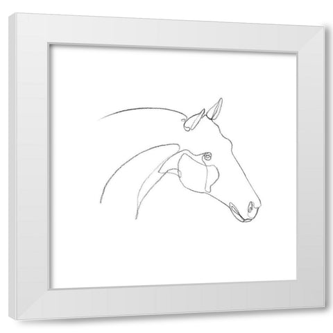 Equine Pencil Contour II White Modern Wood Framed Art Print by Scarvey, Emma