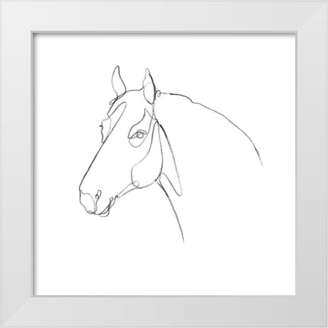 Equine Pencil Contour III White Modern Wood Framed Art Print by Scarvey, Emma