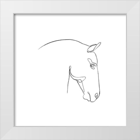 Equine Pencil Contour IV White Modern Wood Framed Art Print by Scarvey, Emma