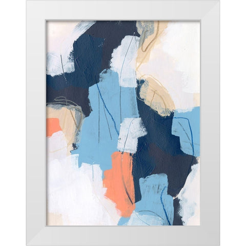 Network Connection I White Modern Wood Framed Art Print by Vess, June Erica