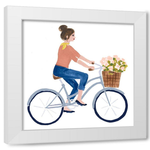 Bonheur III White Modern Wood Framed Art Print by Borges, Victoria