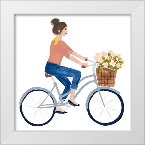 Bonheur III White Modern Wood Framed Art Print by Borges, Victoria