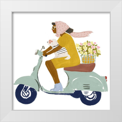 Bonheur IV White Modern Wood Framed Art Print by Borges, Victoria