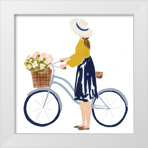 Bonheur V White Modern Wood Framed Art Print by Borges, Victoria