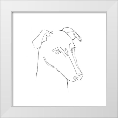 Greyhound Pencil Portrait II White Modern Wood Framed Art Print by Scarvey, Emma