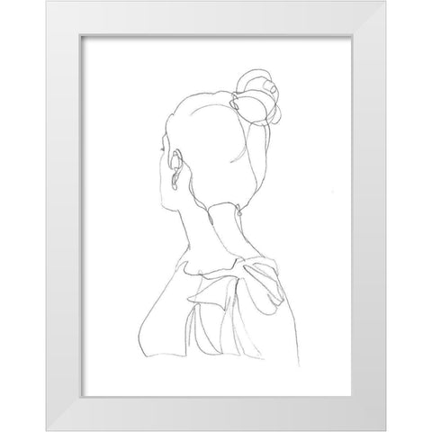 Feminine Contour I White Modern Wood Framed Art Print by Harper, Ethan