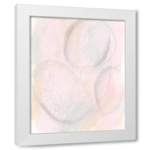 Blush Ovale I White Modern Wood Framed Art Print by Moore, Regina
