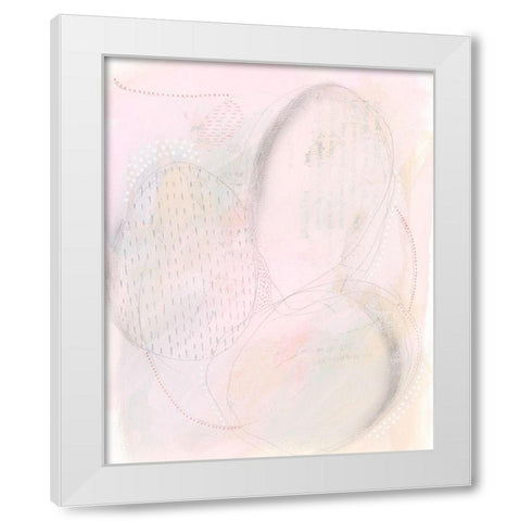 Blush Ovale II White Modern Wood Framed Art Print by Moore, Regina