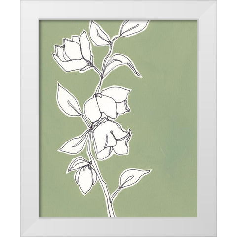 Botanic Drawing II White Modern Wood Framed Art Print by Moore, Regina