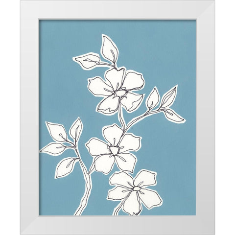 Botanic Drawing III White Modern Wood Framed Art Print by Moore, Regina