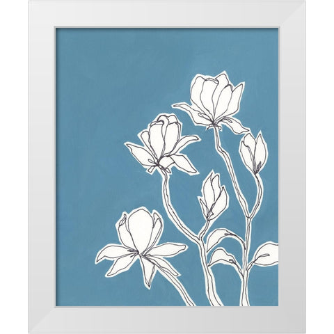 Botanic Drawing IV White Modern Wood Framed Art Print by Moore, Regina