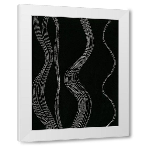 Rippling Stitches I White Modern Wood Framed Art Print by Moore, Regina