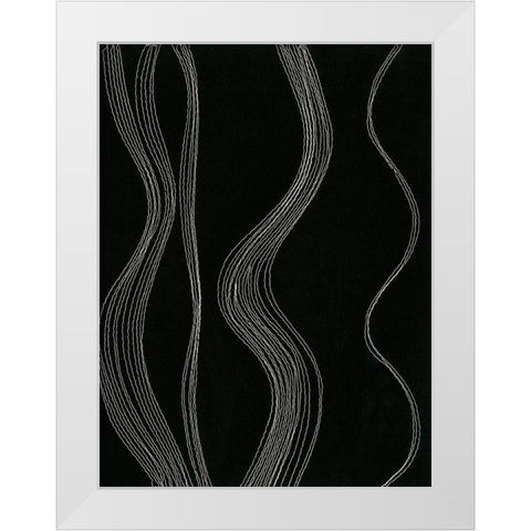 Rippling Stitches I White Modern Wood Framed Art Print by Moore, Regina