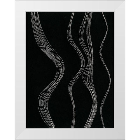 Rippling Stitches II White Modern Wood Framed Art Print by Moore, Regina