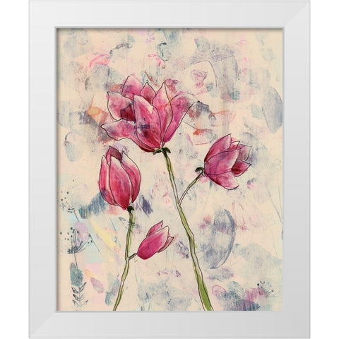 Rosa Blume I White Modern Wood Framed Art Print by Moore, Regina