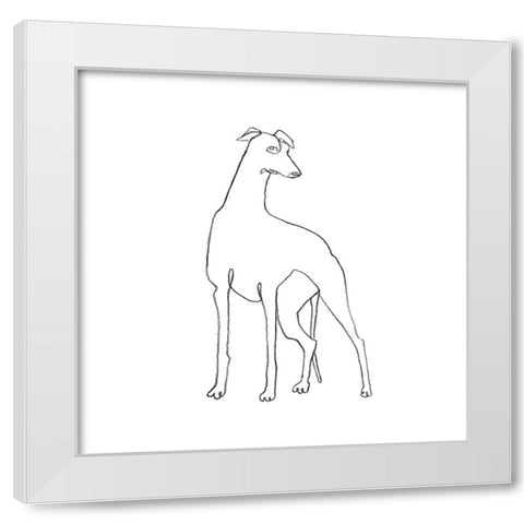 Greyhound Pencil Sketch I White Modern Wood Framed Art Print by Scarvey, Emma