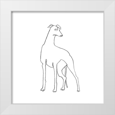 Greyhound Pencil Sketch I White Modern Wood Framed Art Print by Scarvey, Emma