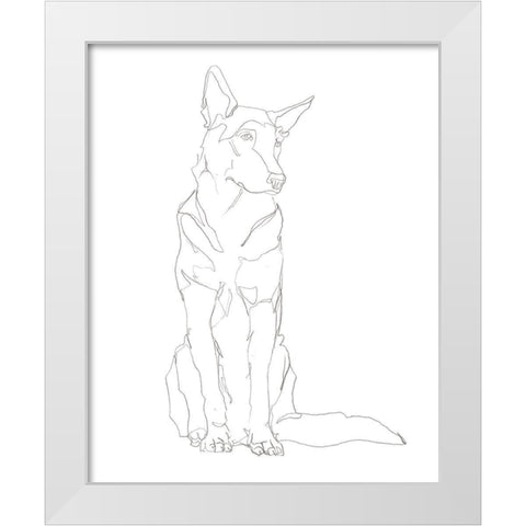 Dog Contour I White Modern Wood Framed Art Print by Harper, Ethan