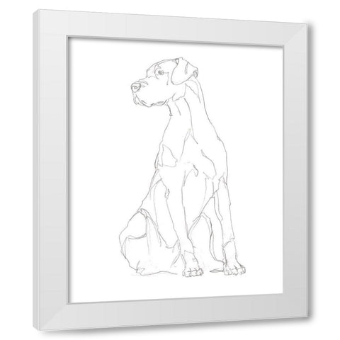Dog Contour II White Modern Wood Framed Art Print by Harper, Ethan
