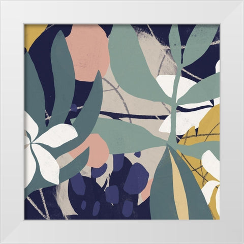 Tropical Attraction I White Modern Wood Framed Art Print by Vess, June Erica