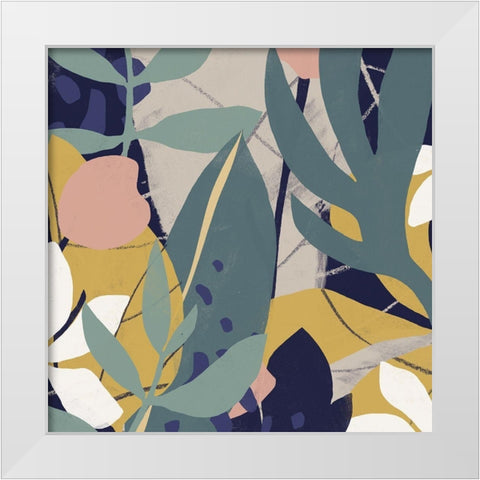 Tropical Attraction II White Modern Wood Framed Art Print by Vess, June Erica