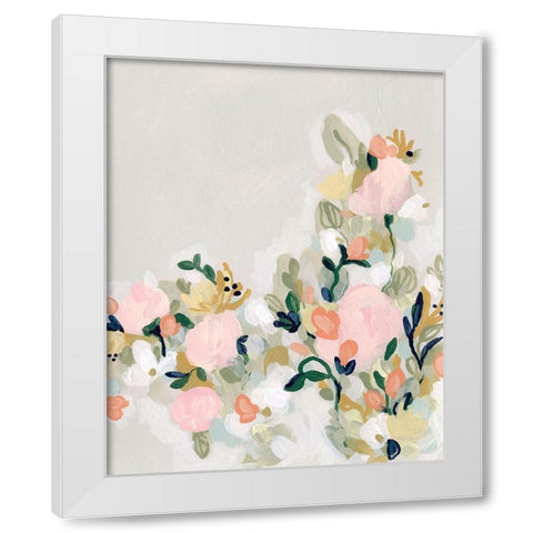 Blushing Blooms I White Modern Wood Framed Art Print by Vess, June Erica