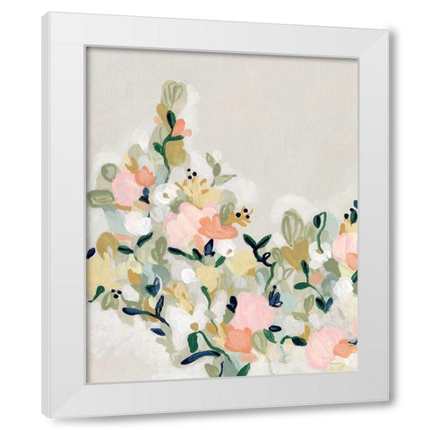 Blushing Blooms II White Modern Wood Framed Art Print by Vess, June Erica