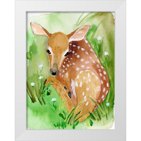 Baby Spring Animals I White Modern Wood Framed Art Print by Ludwig, Alicia