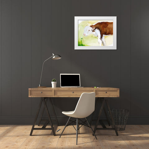 Baby Spring Animals VII White Modern Wood Framed Art Print by Ludwig, Alicia