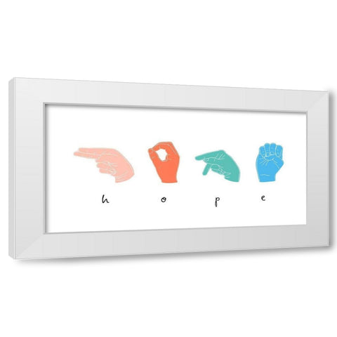 Love Languages I White Modern Wood Framed Art Print by Scarvey, Emma