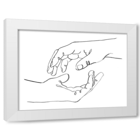 Gestures in Hand I White Modern Wood Framed Art Print by Scarvey, Emma
