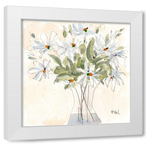 Daisy Just Because I White Modern Wood Framed Art Print by Dixon, Samuel