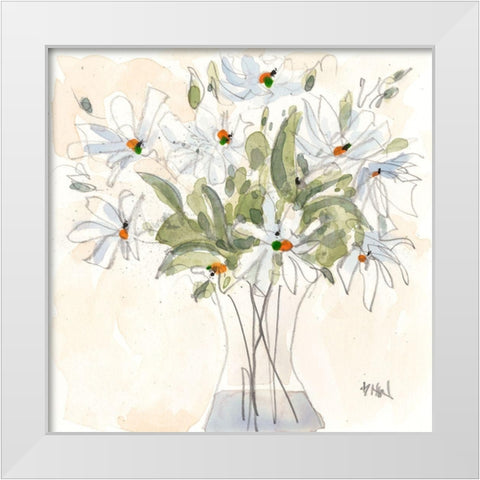 Daisy Just Because I White Modern Wood Framed Art Print by Dixon, Samuel