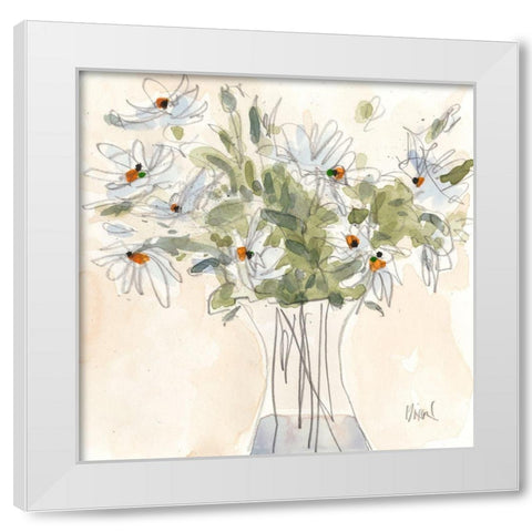 Daisy Just Because II White Modern Wood Framed Art Print by Dixon, Samuel
