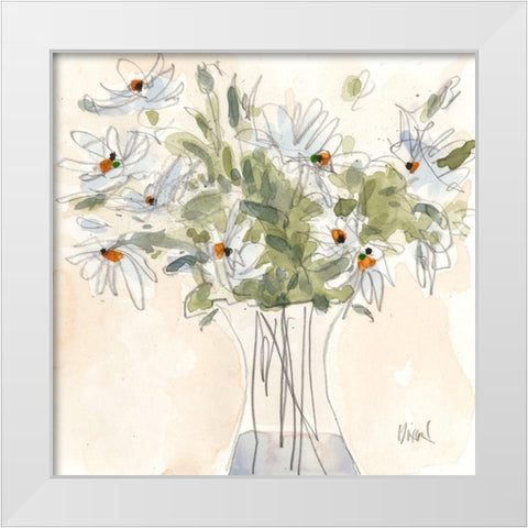 Daisy Just Because II White Modern Wood Framed Art Print by Dixon, Samuel